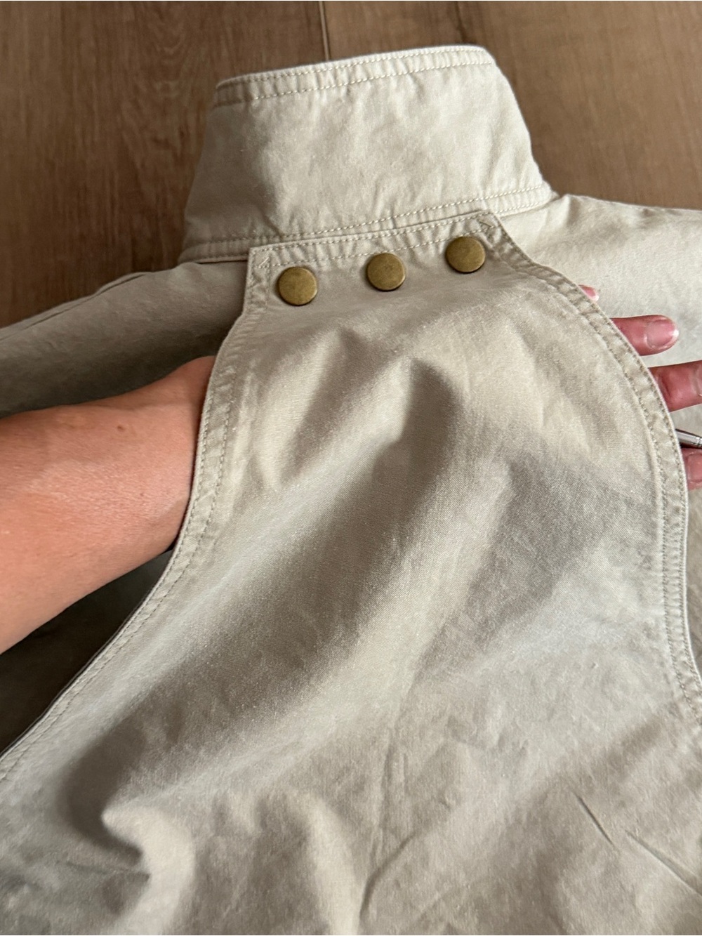 Vintage 80s EMS Fishing Vest Sz Medium Beige Tons Of Pockets Thick Cotton Zip - Picture 7 of 14